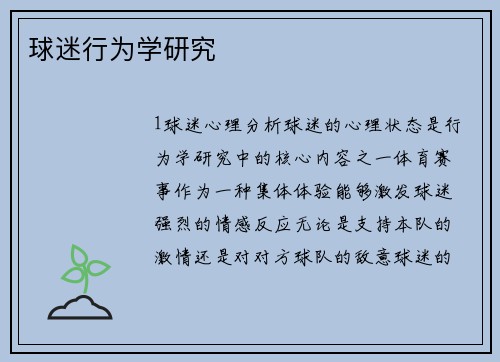 球迷行为学研究